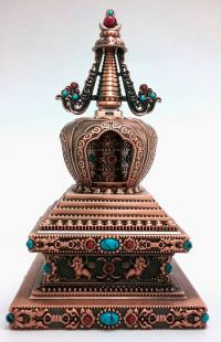 Stupa prayer wheel(bronze color)
