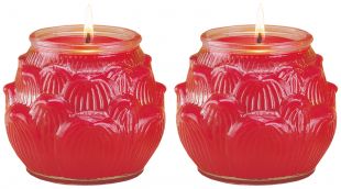 2.5-3 days Ghee Oil candle (L) lotus shape, a pair. (R)